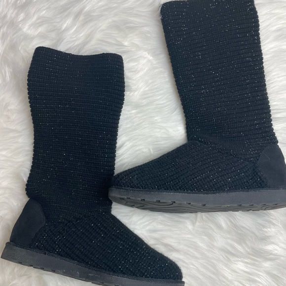 Women’s SO Black Sparkly Sweater Boot Size 9M - Picture 7 of 9